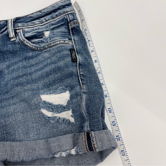 Silver Jeans Boyfriend Jean Shorts Curvy Chic Effortless Americana Backyard BBQ - Picture 5 of 11